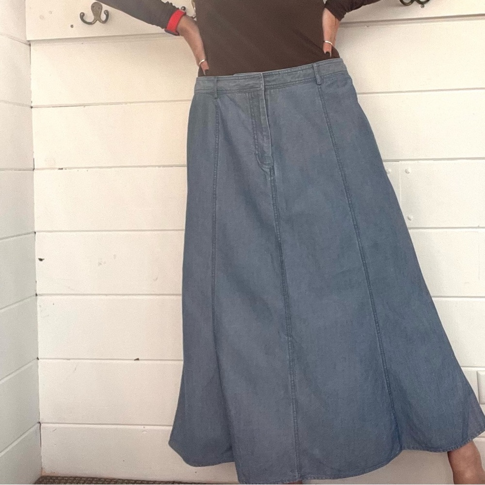 Denim Skirt. Maxi length by Charter Club.